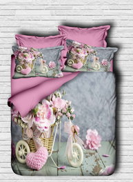 L'essentiel linge de maison 103 Juego de Funda Nórdica Doble, Microsatén Poliéster y Algodón, 200x220cm, Morado, Gris y Blanco